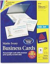 Microperforated Business Cards Inkjet Ivory 10-up 25-sheets 250/PK - 1EA