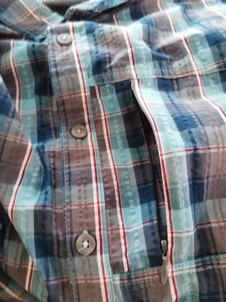 Herren langarm Hemd Gr. XL, Blaukariert, Marke Crane, Seersucker, 60% Baumwolle - Bild 3 von 4