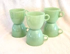 Set of 6 Jadeite FireKing Coffee Cups - St. Denis