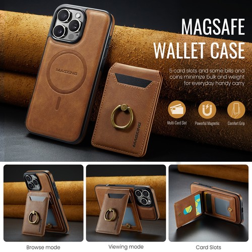 For iPhone 16 Pro Max 15 14 13 12 11 XR Magnetic Phone Case 2in1 Leather Wallet - Picture 2 of 15
