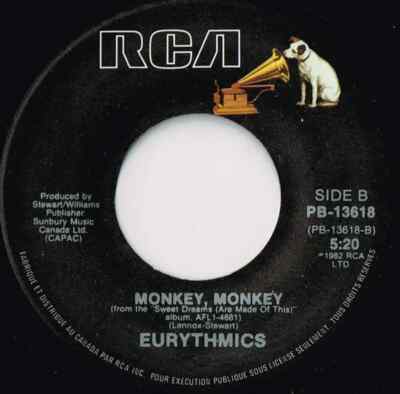 Eurythmics Love Is A Stranger / Monkey, Monkey Vinyl Single 7inch RCA