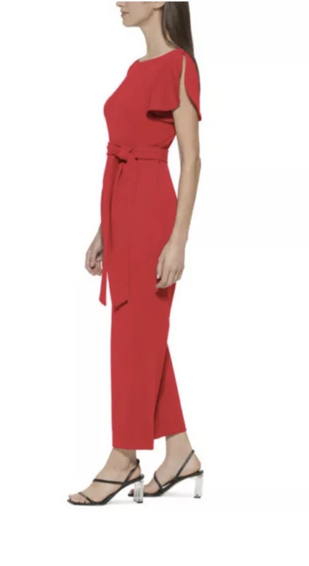 Calvin klein split sleeve jumpsuit hotsell