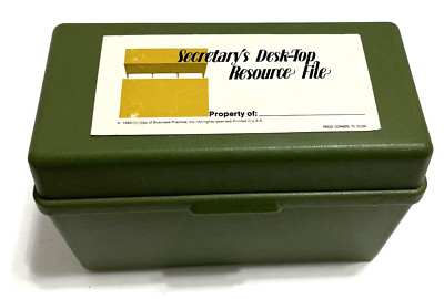 SECRETARY'S Desk-Top Resource File {1980} Bureau Practice Vintage Green Box NEW