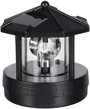 Solar Beacon Light, Waterproof LED Garden Lighthouse 360 Rotating for Outdoor Ga