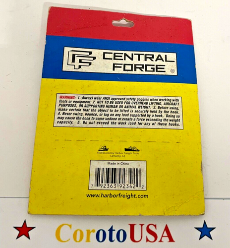 Central Forge 4 PC # 50 Eyelet Hooks For 1/2 Chain Drop Forged 220 lb Capacity - Picture 2 of 2