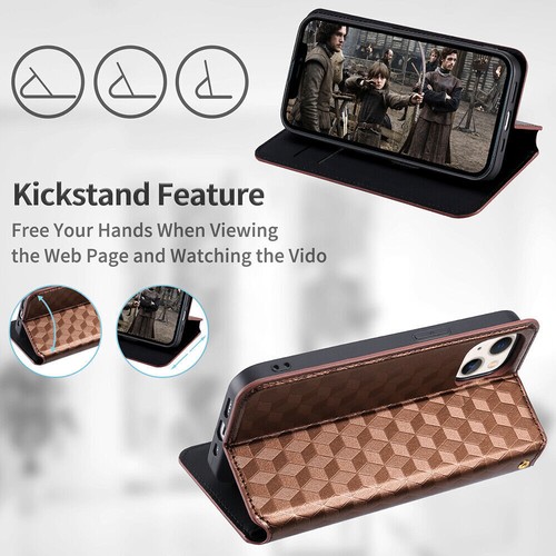 For OnePlus Nord 3 5G, Shockproof 3D Grid Flip Leather Wallet Stand Case Cover - Picture 10 of 29