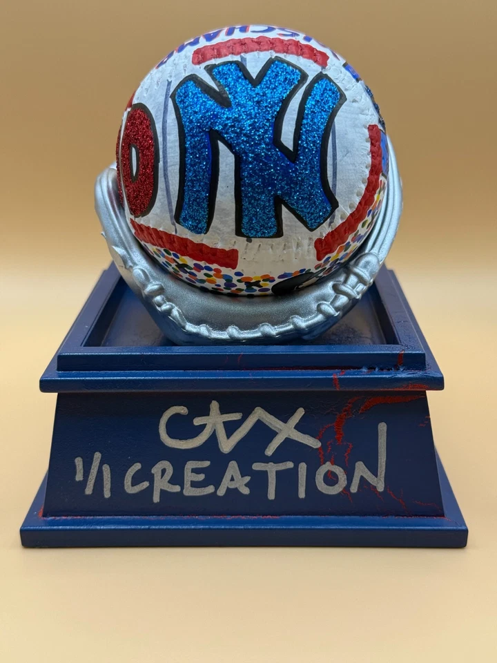 Alex Rodriguez AROD CARTER X  1/1 Hand Painted Art Baseball YANKEES - Image 3 of 4