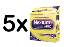 LOT of 5 Nexium 24HR - 14 Capsules - EXP: 01/2025