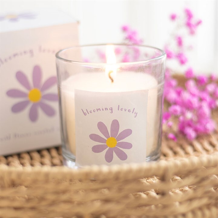 Blooming Lovely Daisy Wildflower Jar Candle. Gift For Her. Mothers Day Gift