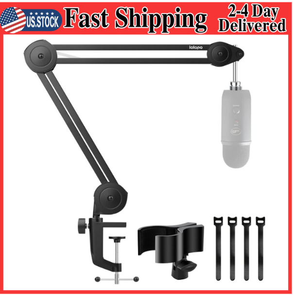 Microphone Boom Arm, Heavy Duty Boom Arm Mic Stand Suspension Scissor Mic Arm...-image