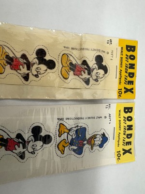 VTG 1946 Bondex DISNEY Hot Iron Tape Appliqués Mickey Mouse Donald Duck Pluto