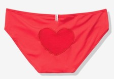 Victorias Secret BLUSH LOVE Red Mesh Heart Bikini Panty Size M Sheer Cut Out NWT