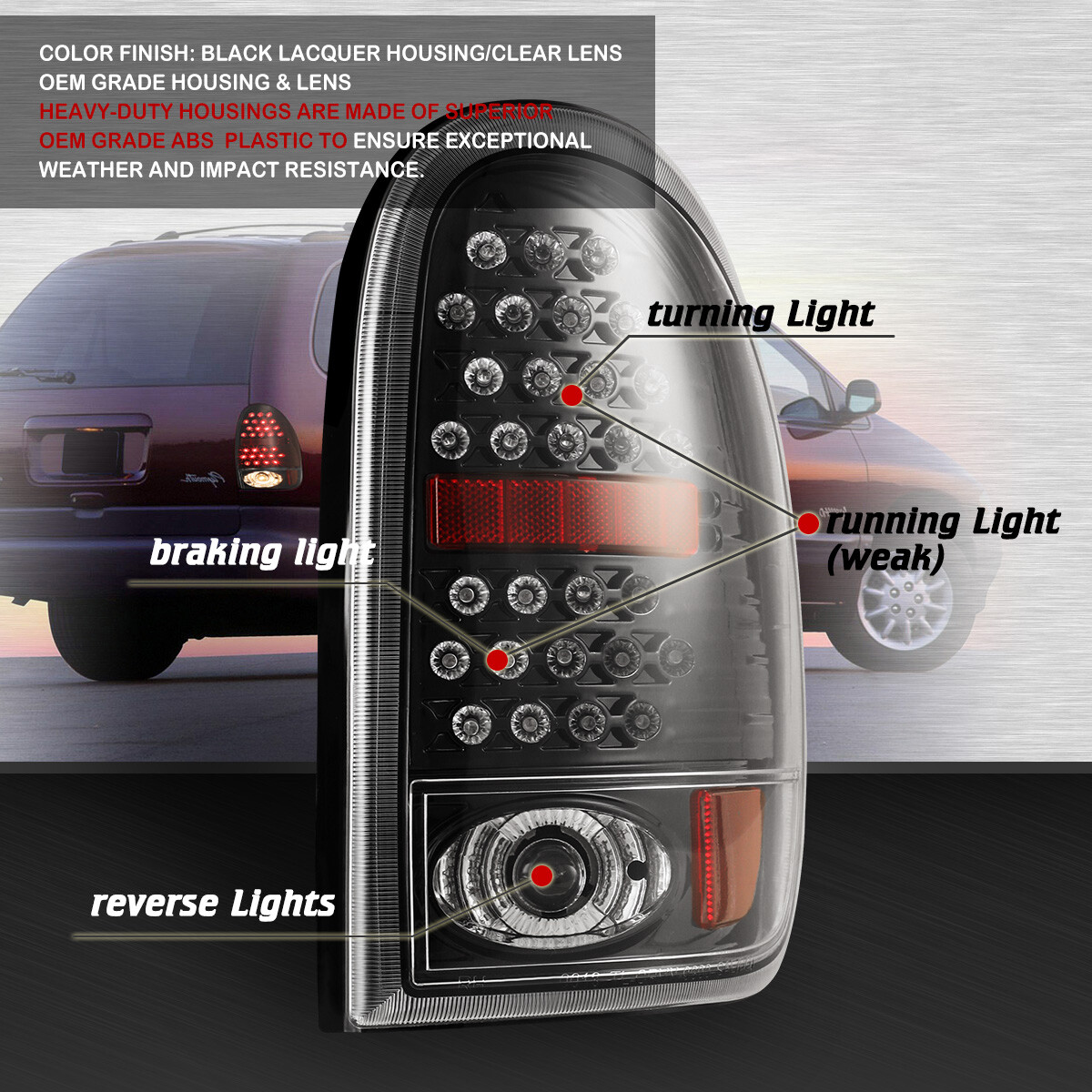 USテールライト ブラックホース19982003ダッジデュランゴブラックテールライトガード7 BC15A BLACK HORSE 1998