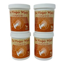 4x Ear Cleaner Finger Wipes Gentle Large Size Cleaning Pads for Dogs Cats 60 Pcs