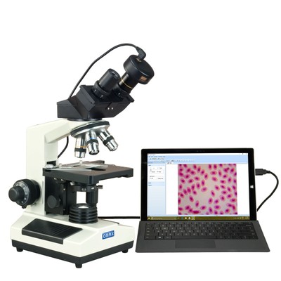 5MP Digital Binocular Compound Biological Microscope+Phase Contrast & PH Obj.