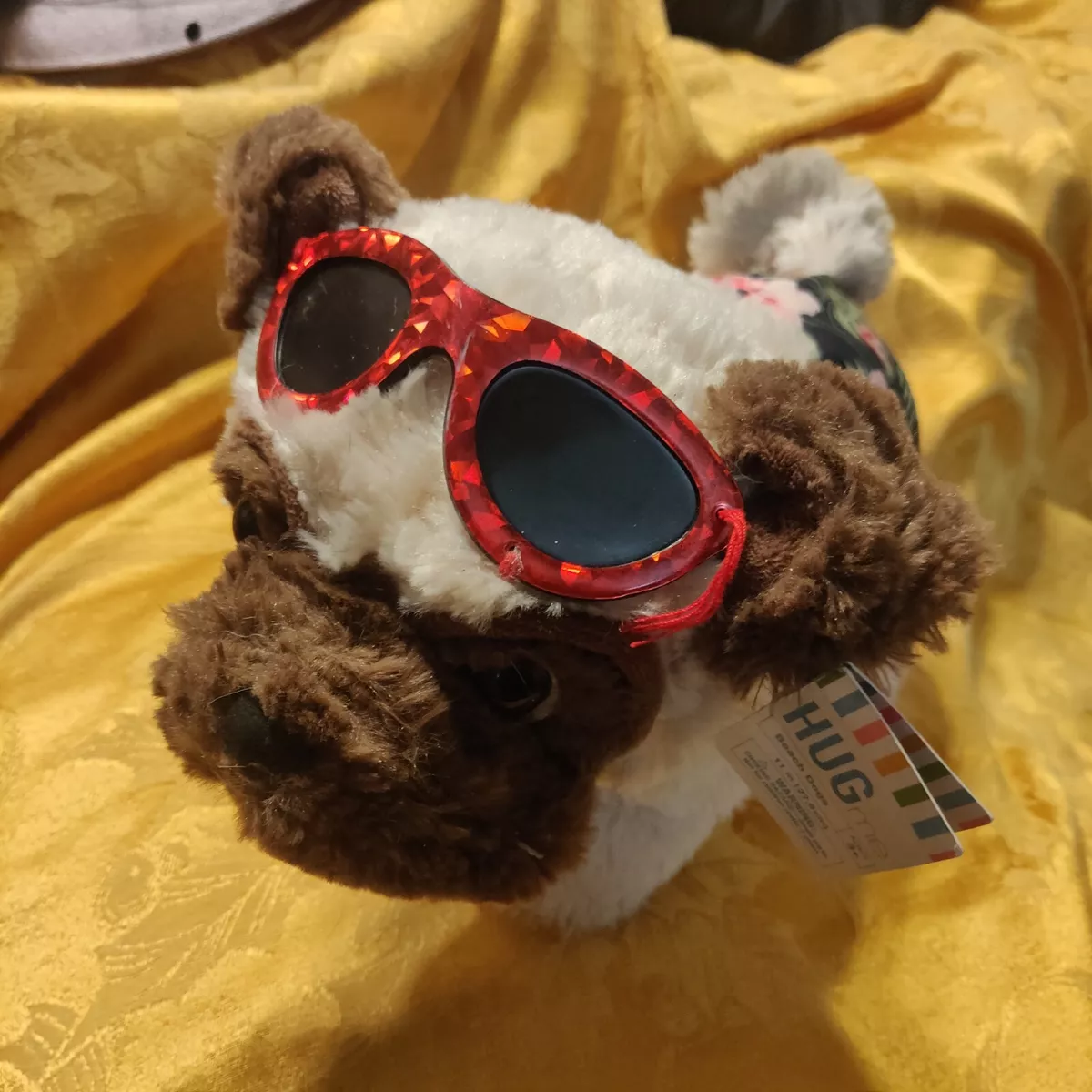 Hug Me Beach Dog Plush Pug in Swim Trunks And Sun Glasses NEW w