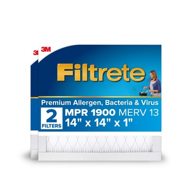 14x14x1 AC Furnace Air Filter, 13, MPR 1900, Premium Allergen, Bacteria&Virus...