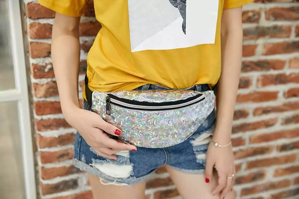 Sac Taille Argent Festival Banane Ceinture Vacances Voyage