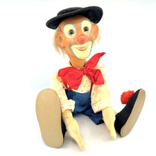 Steiff Clownie Clown 1950s Doll Rubber Mohair Felt 43cm 17in no ID Jointed Vtg