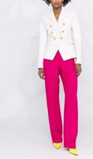 TOP SELLING New Women's White Gold Button Blazer Pure Lambskin Slim Fit Blazer