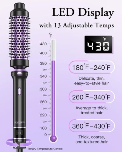 5 in 1 Curling Iron, Curling Wand Set with Thermal Brush, Flat Iron Hair Stra... - Picture 3 of 8
