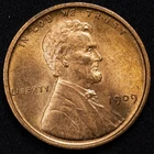 1909 VDB Lincoln Wheat Penny Cent Gem BU Uncirculated Red Brown RB