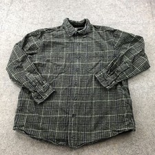 Ridgecut Shirt Mens Large Green Check Flannel Long Sleeve Button Up Workwear