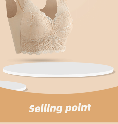Women Wireless Full Coverage Bra Plus Size Lace Cut-Out Bra Stretch Comfy - Picture 19 of 29