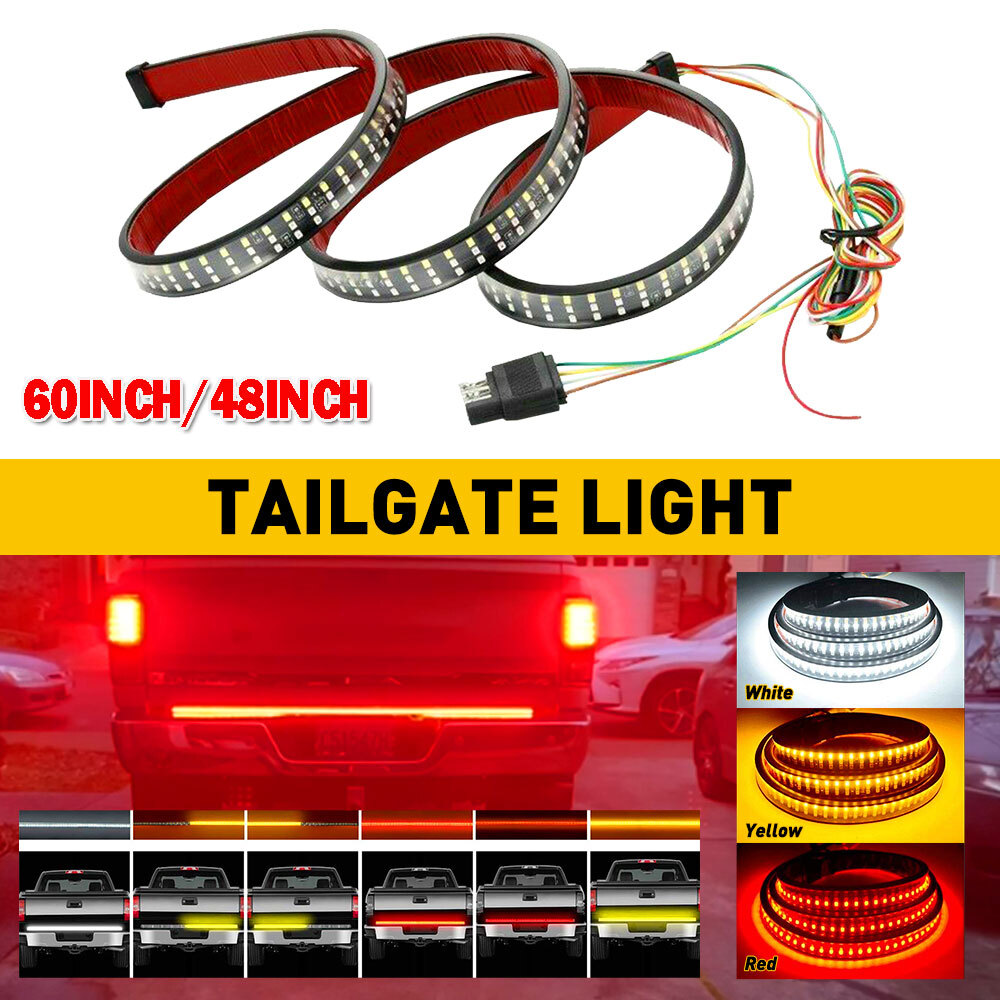 LED Light Tailgate Truck Bar Strip Dynamic Tail Turn Signal Brake Reverse 48/60