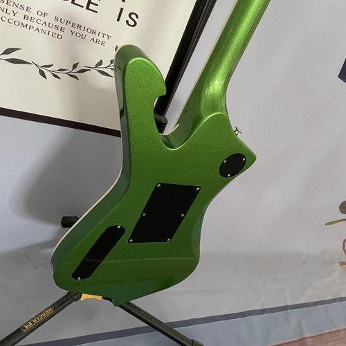 Guitarra eléctrica para diestros Green Iceman 6 cuerdas 2H pastillas herrajes cromados - Imagen 6 de 15