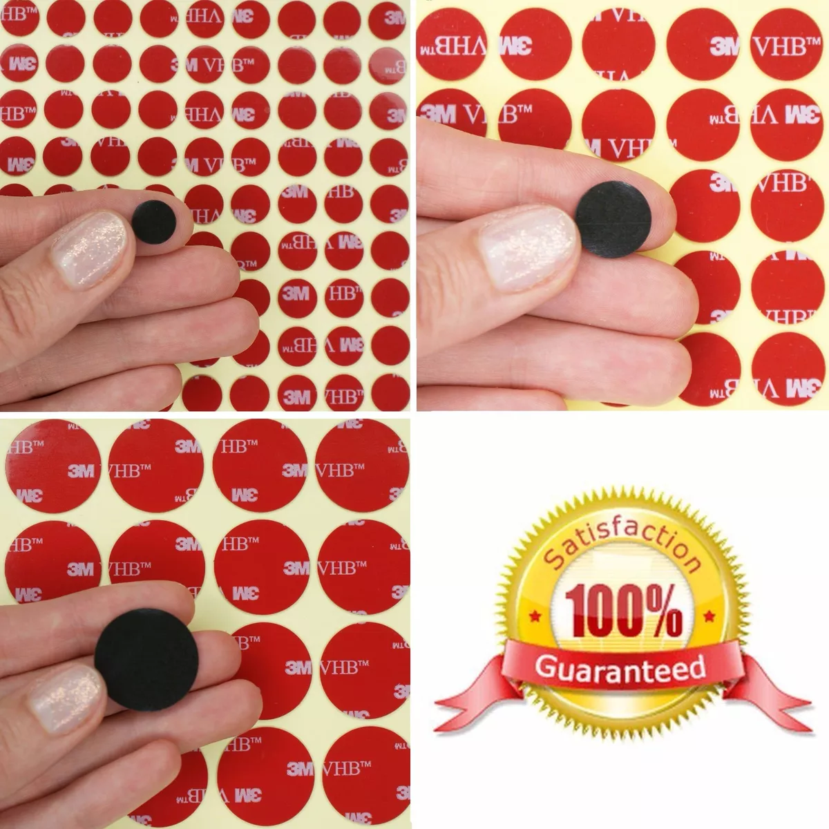 Black 3M VHB DOUBLE SIDED DOTS Pads 0.64mm thick Self Adhesive Sticky Tape