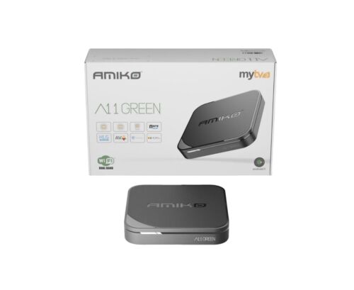 Amiko A11 GREEN 4K UHD ANDROID 11 Mytv3 QUAD CORE WIFI LAN HDR10 2GB RAM 16GB MM - Picture 6 of 10