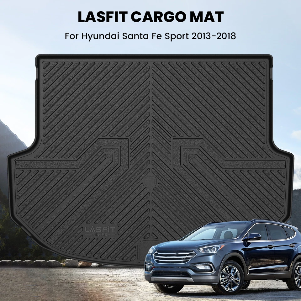 LASFIT Cargo Mat for Hyundai Santa Fe Sport 2013-2018 5 Seats Custom Trunk Mat Foto 2 de 4