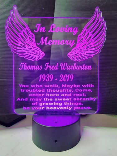 In Loving Memory LED Mum Dad Family light memorial plaque - Picture 3 of 10
