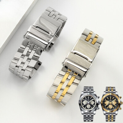 Premium Solid Stainless Steel Watch Band Straps Mens Fits Breitling 20/22/24mm