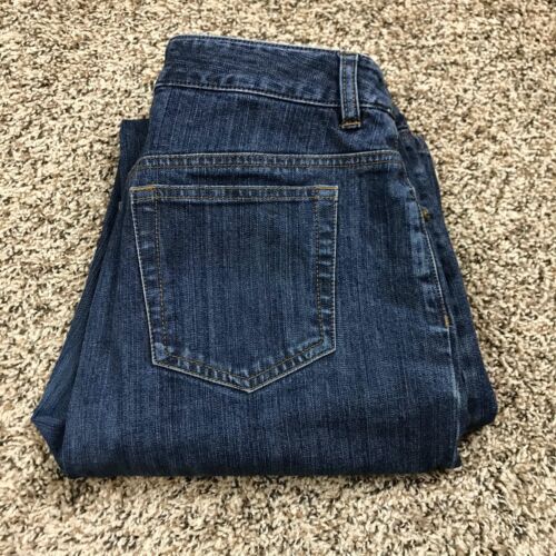 ANNE KLEIN Straight Leg Dark Wash Mid Rise Blue Denim Jeans Women's Size 2