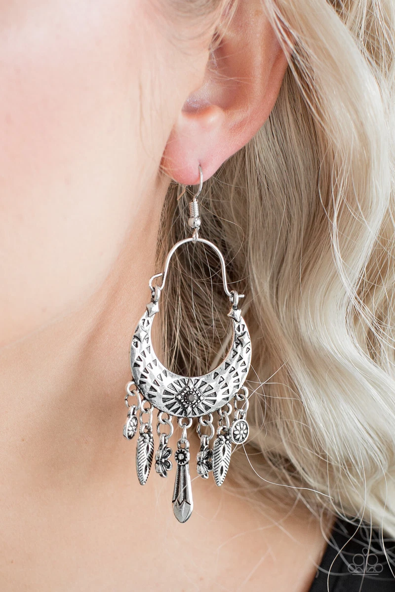 Silver earrings best sale paparazzi