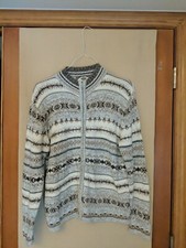 Tiara International Vintage Nordic Style Full Zip Women s Sweater Size Medium