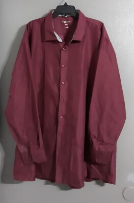MEN'S FUSION ITALY SLIM FIT MAROON DRESS SHIRT.LONG SLEEVES.SIZE 20/20.5 |  eBay