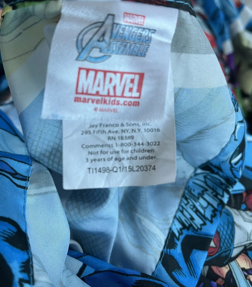 Juego completo de sábanas dobles Marvel de 2 piezas Avengers Assemble ropa de cama azul Foto 4 de 4