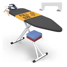 Xabitat Full Size Ironing Board 57" X 15" W/Wall Mount Hanger | Full Metal Co...