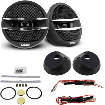DS18 pair of 2'' PEI Dome Ferrite 200 Watts Max 4 Ohm tweeters Silver TX1S