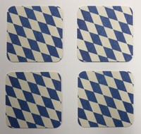 50 StüCk Bierdeckel Bayern Raute 93X93Mm Abgerundet Zweiseitig Bedruckt