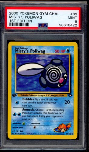 PSA 9 Misty's Poliwag 1st Edition  2000 Pokemon Card 89/132 Gym Challenge - Picture 1 of 1