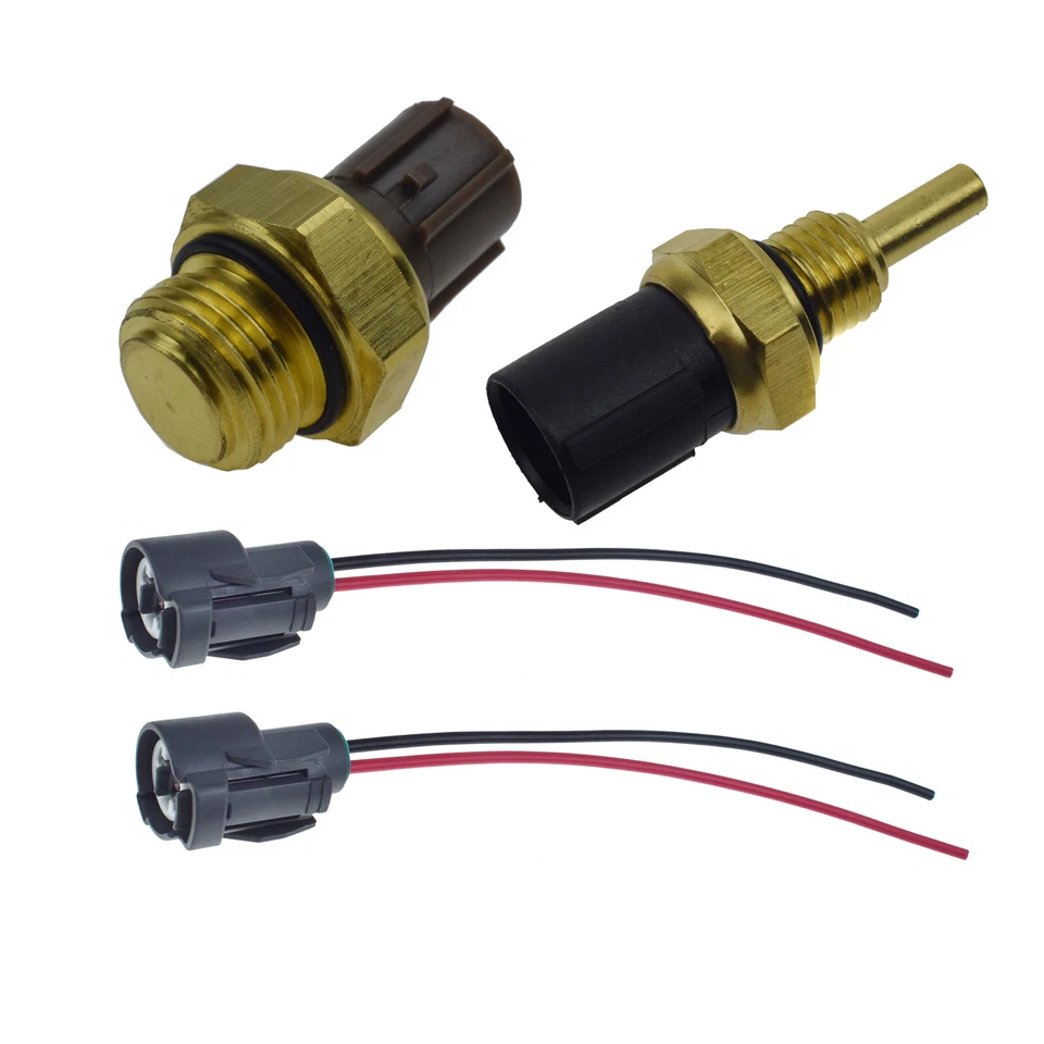 Engine Coolant Fan Temperature Sensor & Switch +Connectors Set For Honda Accord - Image 2 of 4