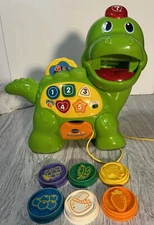 VTech Baby Pull Along Dinosaur Toy Chomp And Count Tested New Batteries