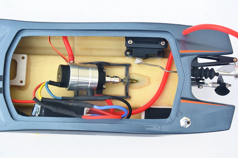 Fibra de Vidrio M370 Cateramarán Gris Eléctrico Carreras RC Barco con Motor Servo ESC PNP Foto 3 de 4