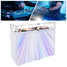 DJ Booth Portable DJ Facade Table Station Event Foldable Tabletop for Show Party