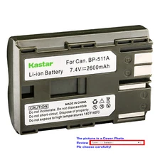 Kastar Replacement Battery for Canon BP-511 BP-511A BP-514 CG-580 CB-5L BG-E2N