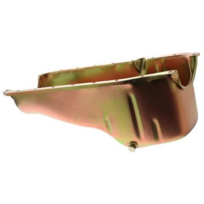 Milodon 30702 Oil Pan Steel Gold Iridite 5 qt. For 1986 & Up Chevy
